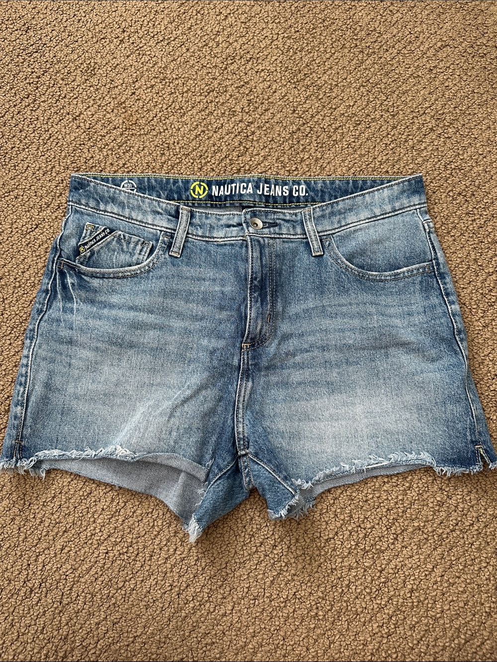 Nautica Women's Light Blue Distressed Denim Shorts
